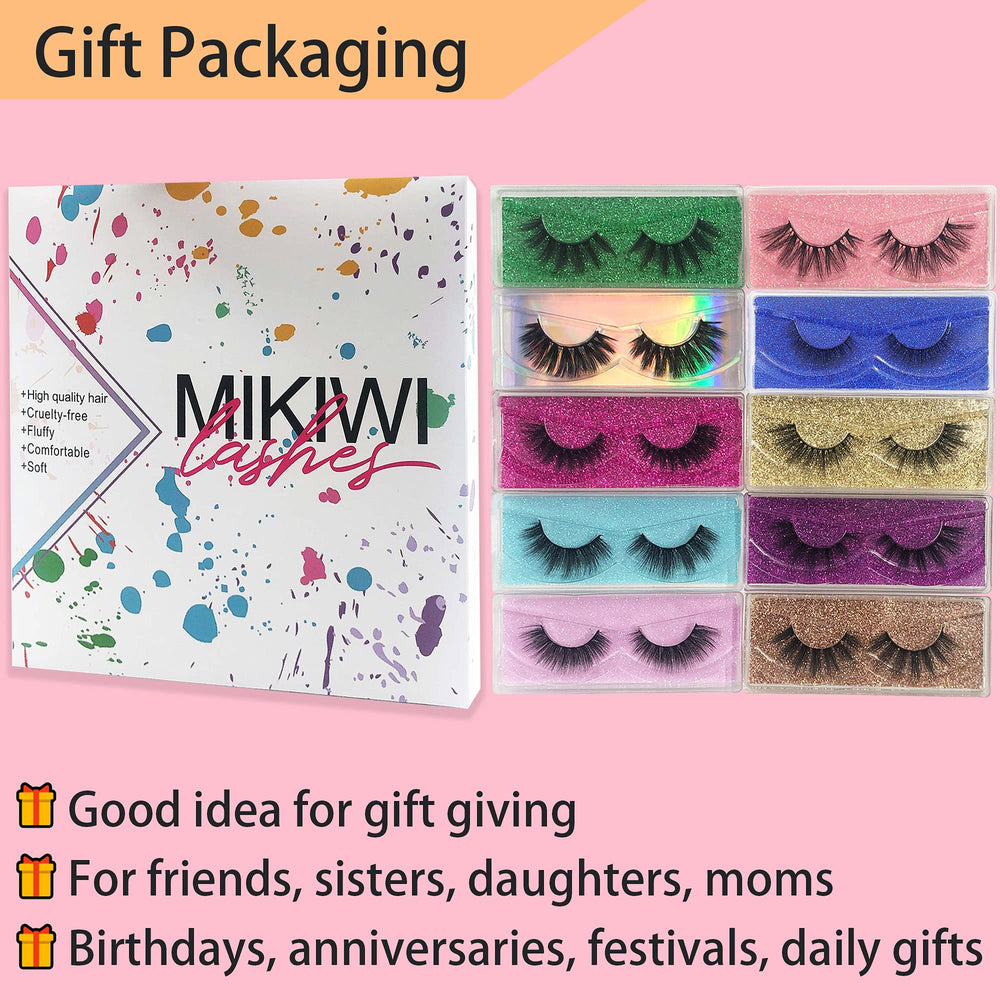 Pestañas MIKIWI en empaque individual para venta al por mayor.
