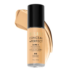 Milani Conceal + Perfect: botella de base y corrector para tono uniforme.