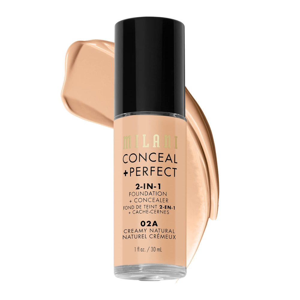 Milani Conceal + Perfect envase-tubo, aplicación rápida para tono uniforme.