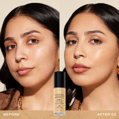 Aplicación con brocha de Milani Conceal + Perfect para tono uniforme