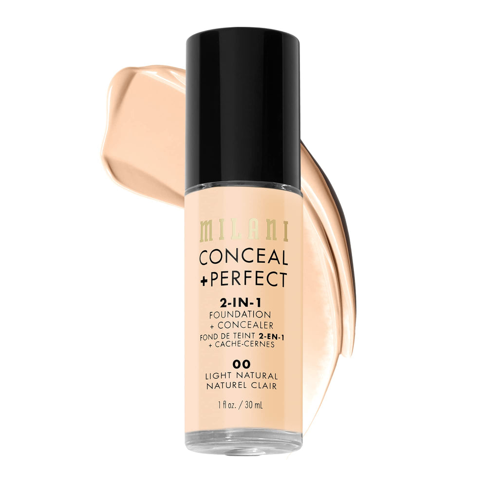 Milani Conceal + Perfect, botella de base líquida que cubre imperfecciones con acabado natural.