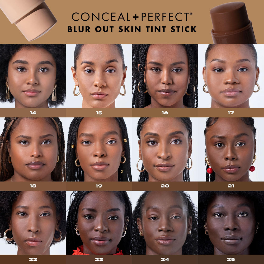 Milani Conceal + Perfect Skin Tint Stick, efecto difuminado que minimiza imperfecciones visibles.
