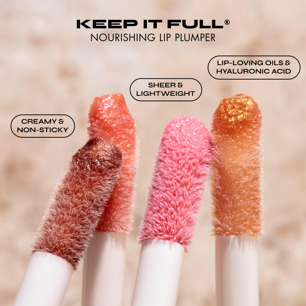 Milani Keep It Full sheer finish swatch on lips.