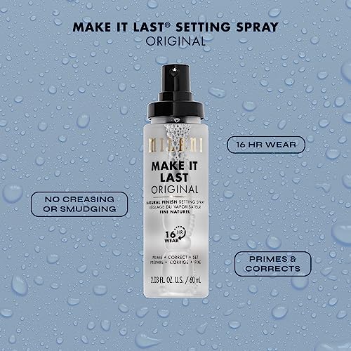 Close-up of Milani Make It Last spray mist for even application