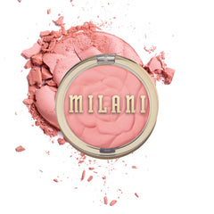 Milani rubor en polvo Rosa Té, aplicación suave y acabado mate para mejillas.