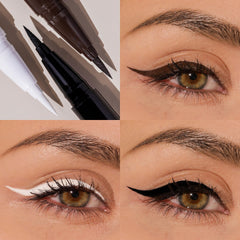Milani The Tank eyeliner lash-line application demonstrates clean, crisp lines.