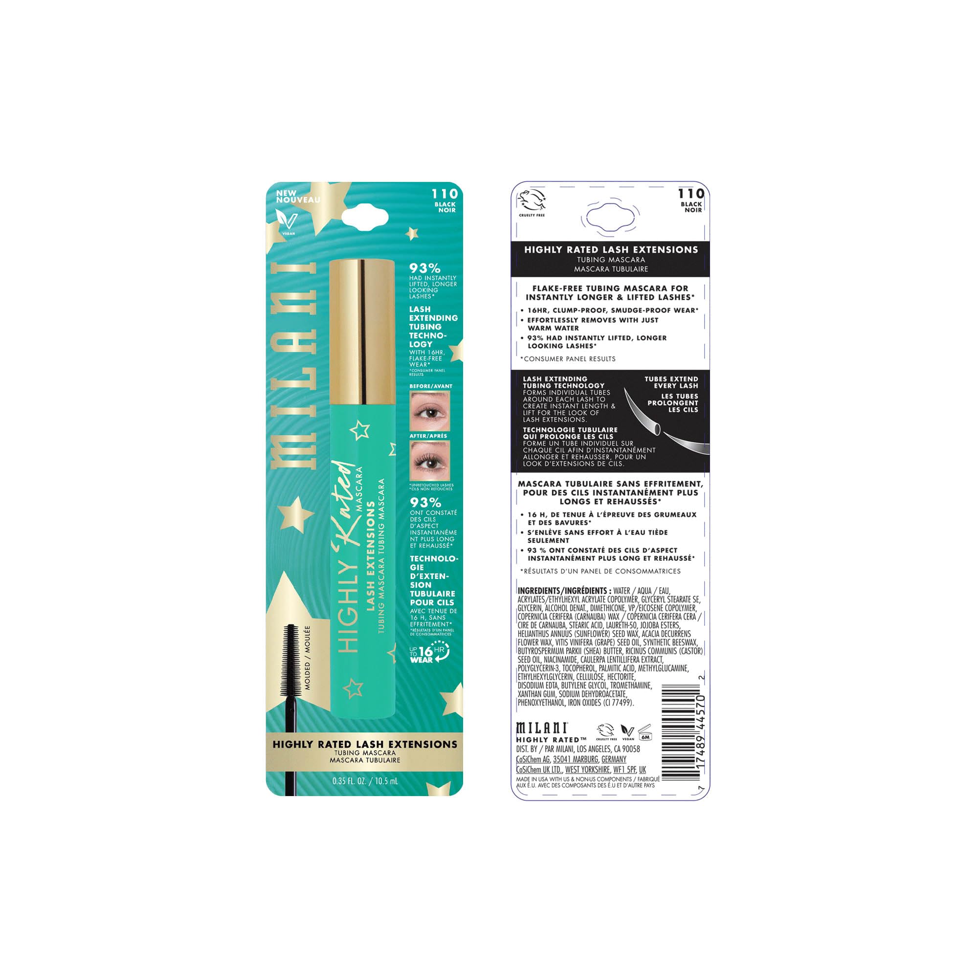 Milani Tubing Mascara: remocion con agua tibia para desmaquillado facil