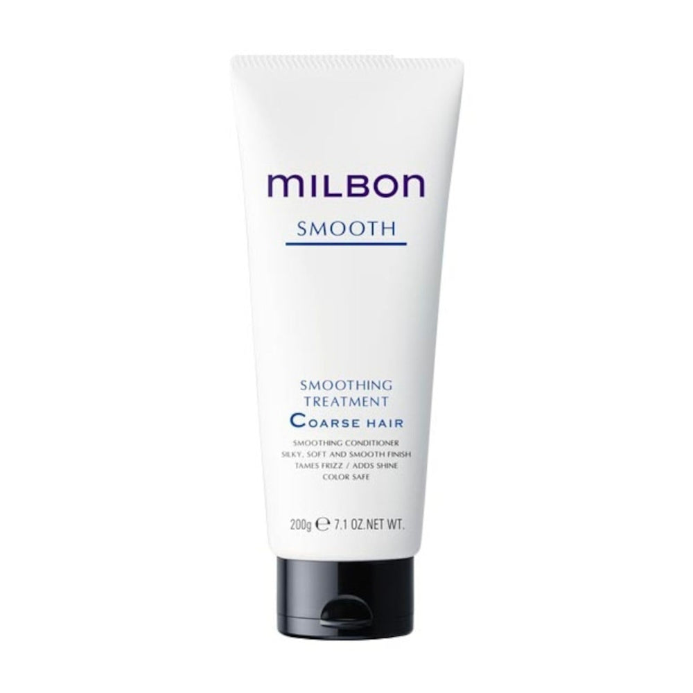 Bouteille Milbon Smooth, conditionneur, pour lisser les cheveux grossiers et nourrir en profondeur.