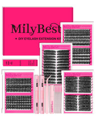 Pestañas cluster MilyBest 864 piezas para looks naturales o voluminosos