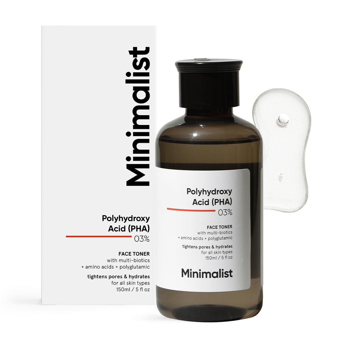 Tonico Minimalist 3% PHA sin alcohol, botella para exfoliación suave diaria