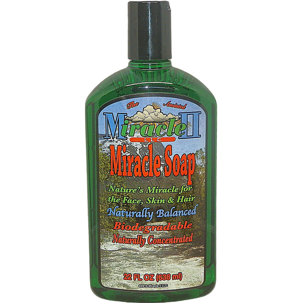 Miracle II Jabón Regular 22 onzas, envase visible, limpieza suave para piel y hogar