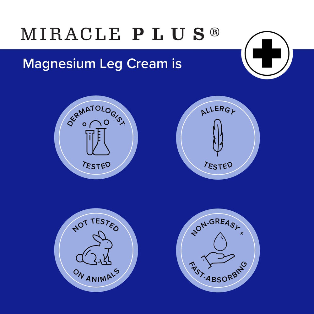 Miracle Plus herbal ingredients with magnesium cream on skin