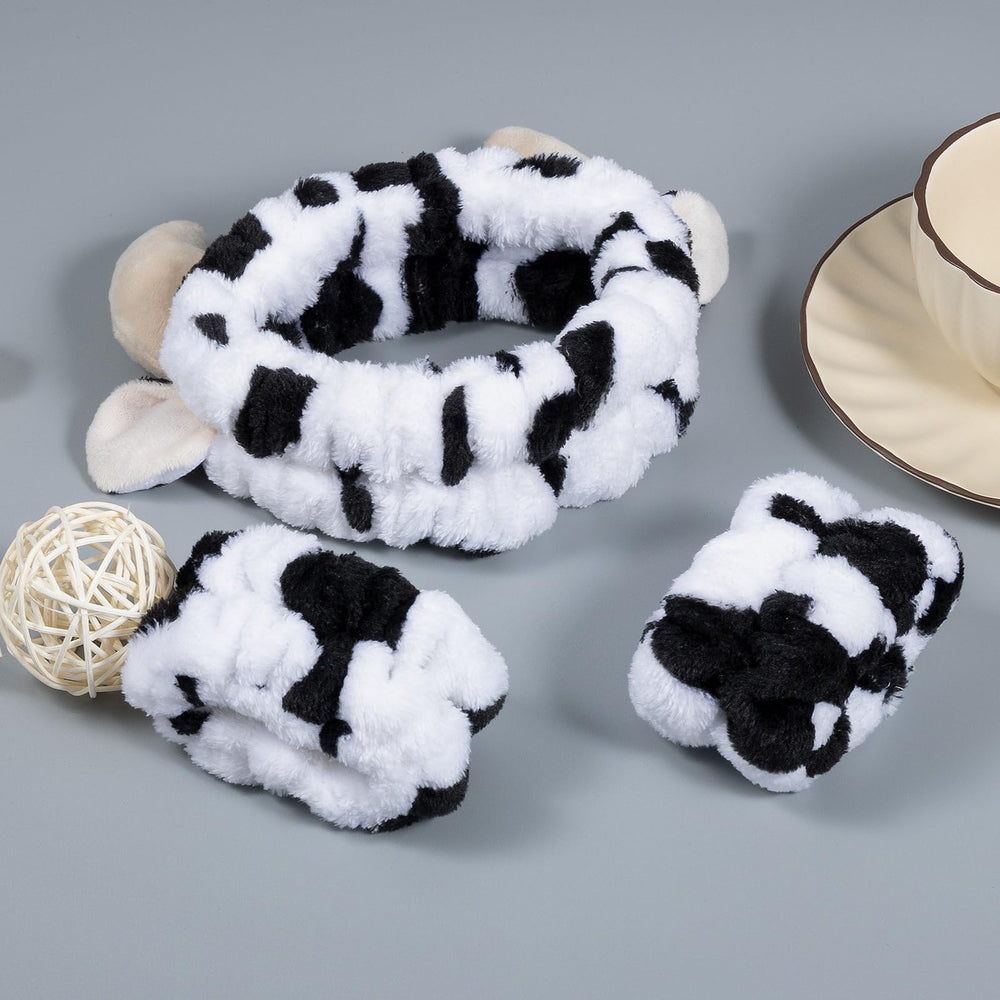 Muñequeras Miroksh con estampado de vaca, absorben líquido y evitan salpicaduras en los brazos.