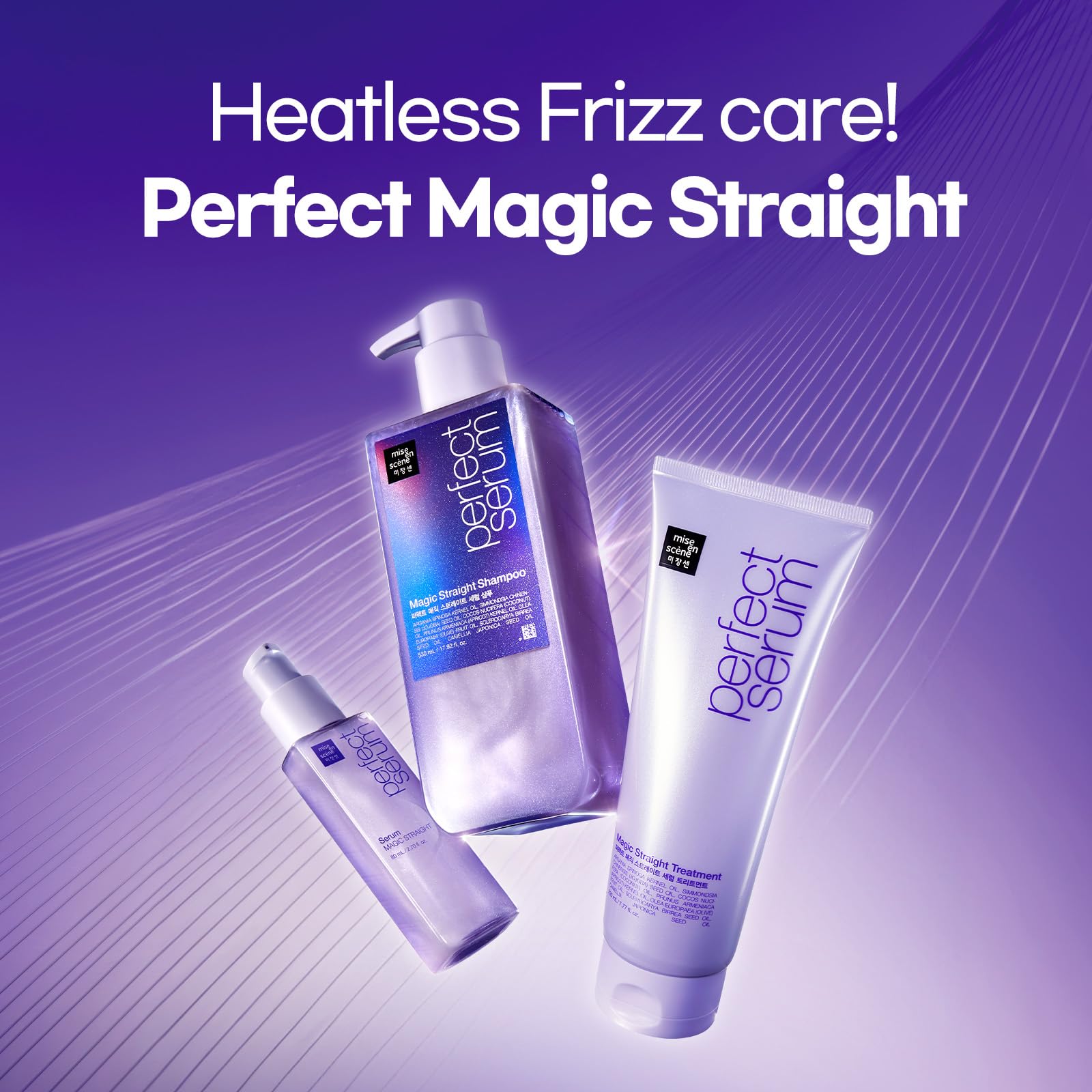 Mise En Scene Perfect Serum Champú, control de encrespamiento para cabello liso y manejable.