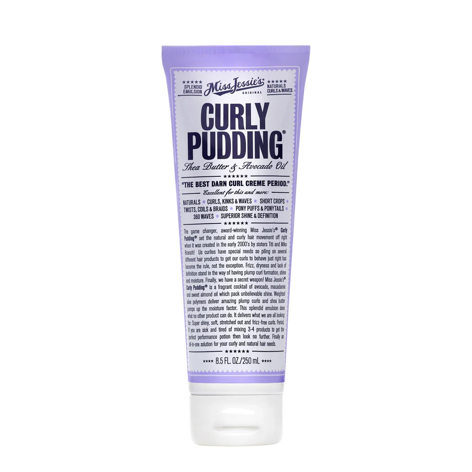 Miss Jessie's Curly Pudding, bote de 8.5 oz, definición suave y brillo.