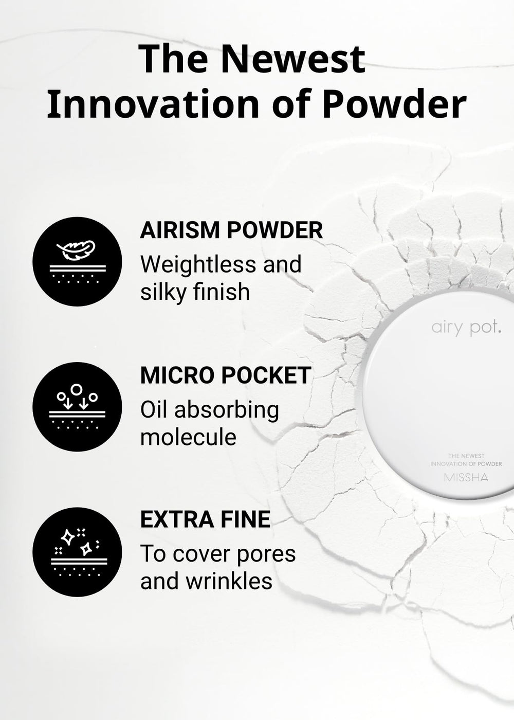 MISSHA Airy Pot control de brillo y sudor para pieles mixtas a grasas.