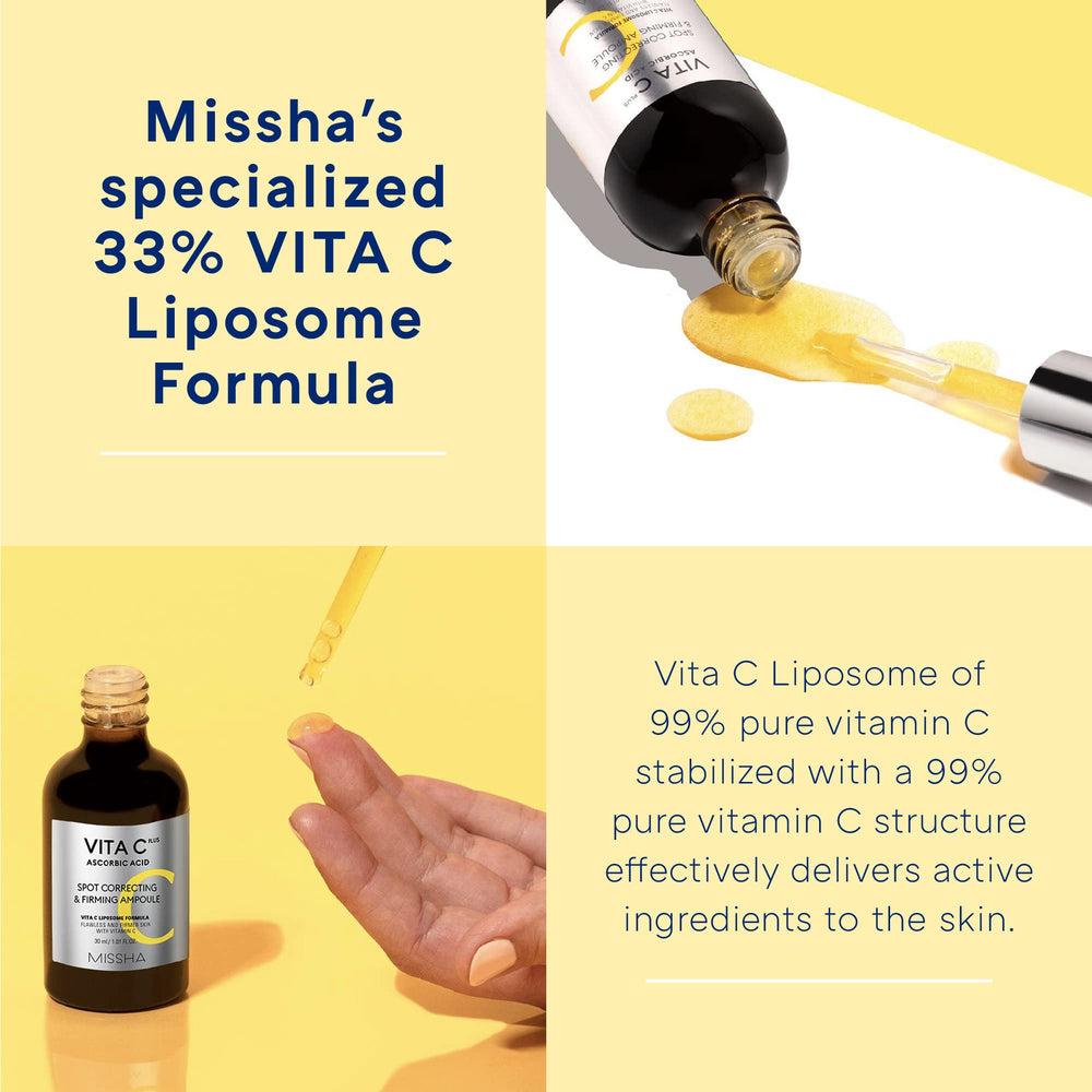 Missha Vita C Plus Ampoule, aplicación en rostro para zonas con manchas