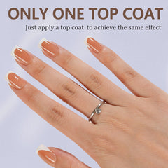 Misssix short square brown nail tips for quick, flawless French manicure at home.