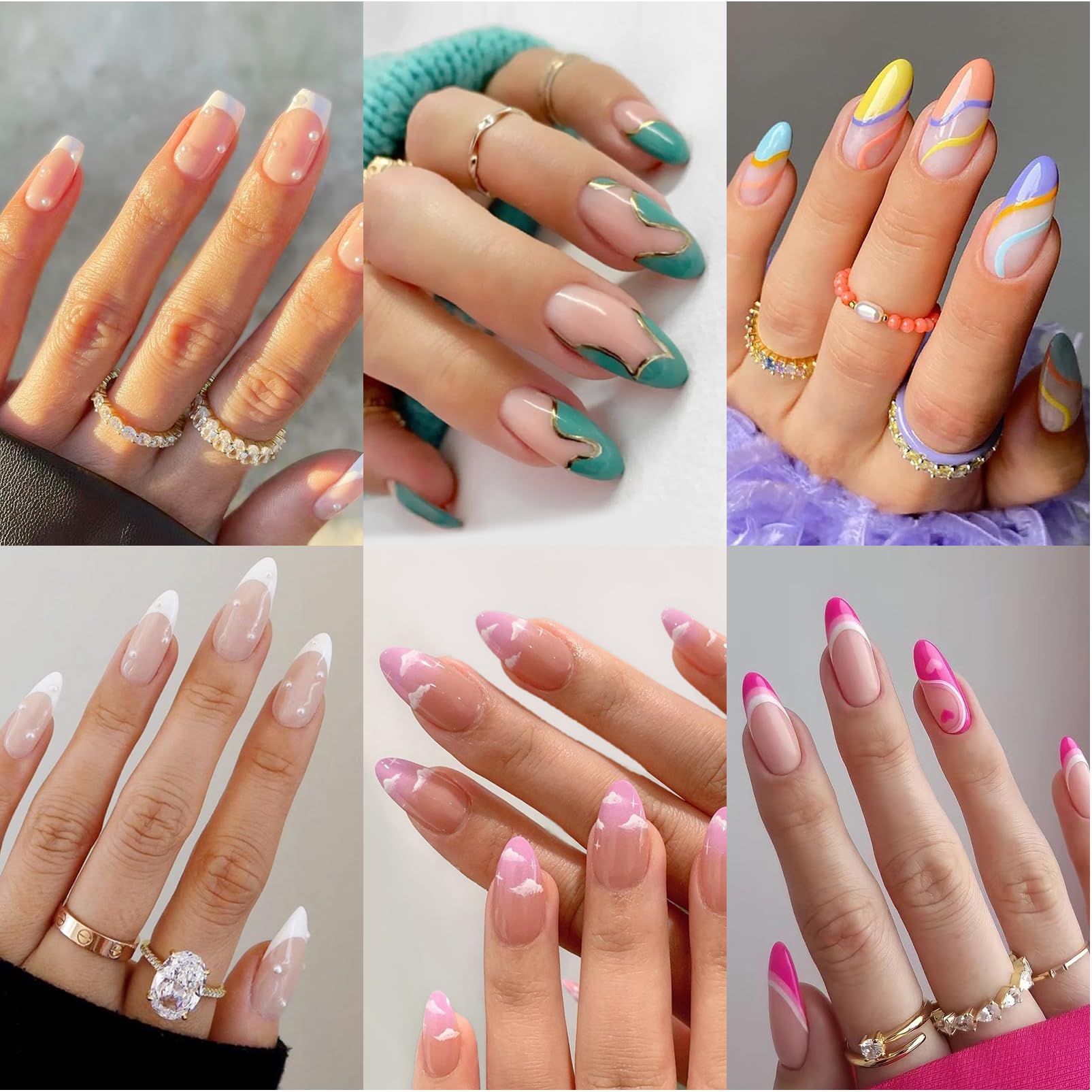 Misssix six-pack press-on nails design variety for quick, stylish looks.