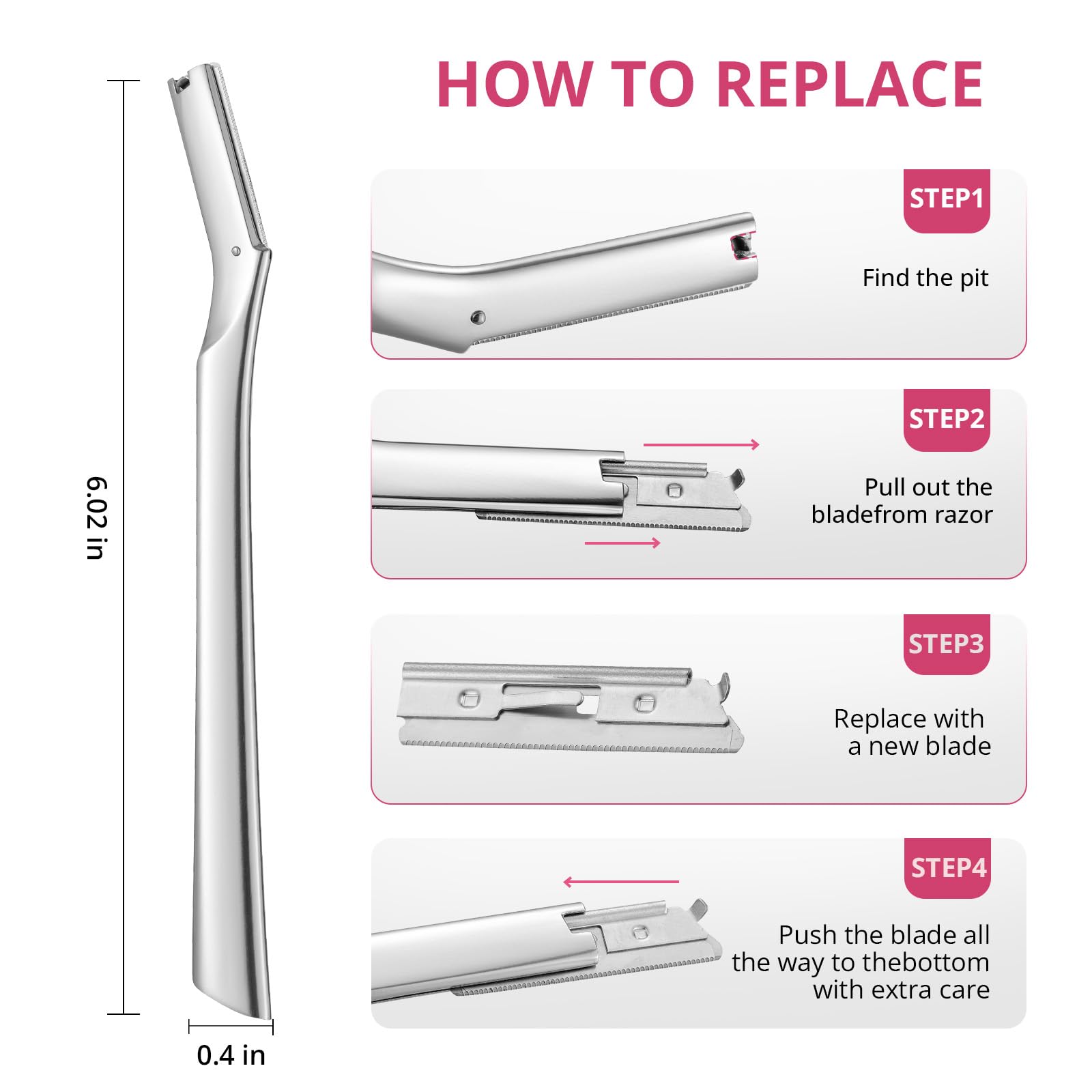 Mistfree Dermaplane Razor con microguarda integrado para cortes limpios sin tirones.