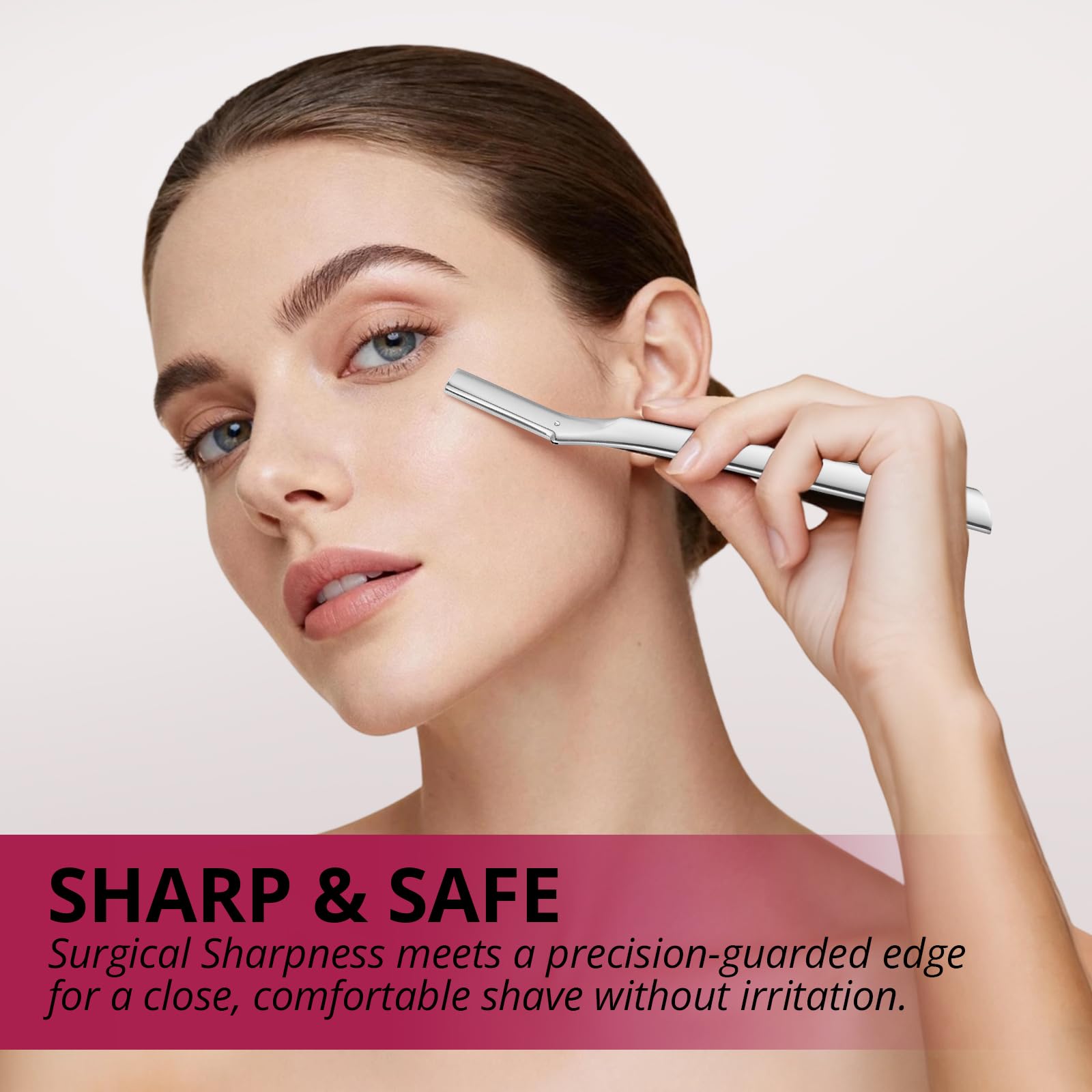 Mistfree Dermaplane Razor para cejas, depilación precisa y modelado fácil.