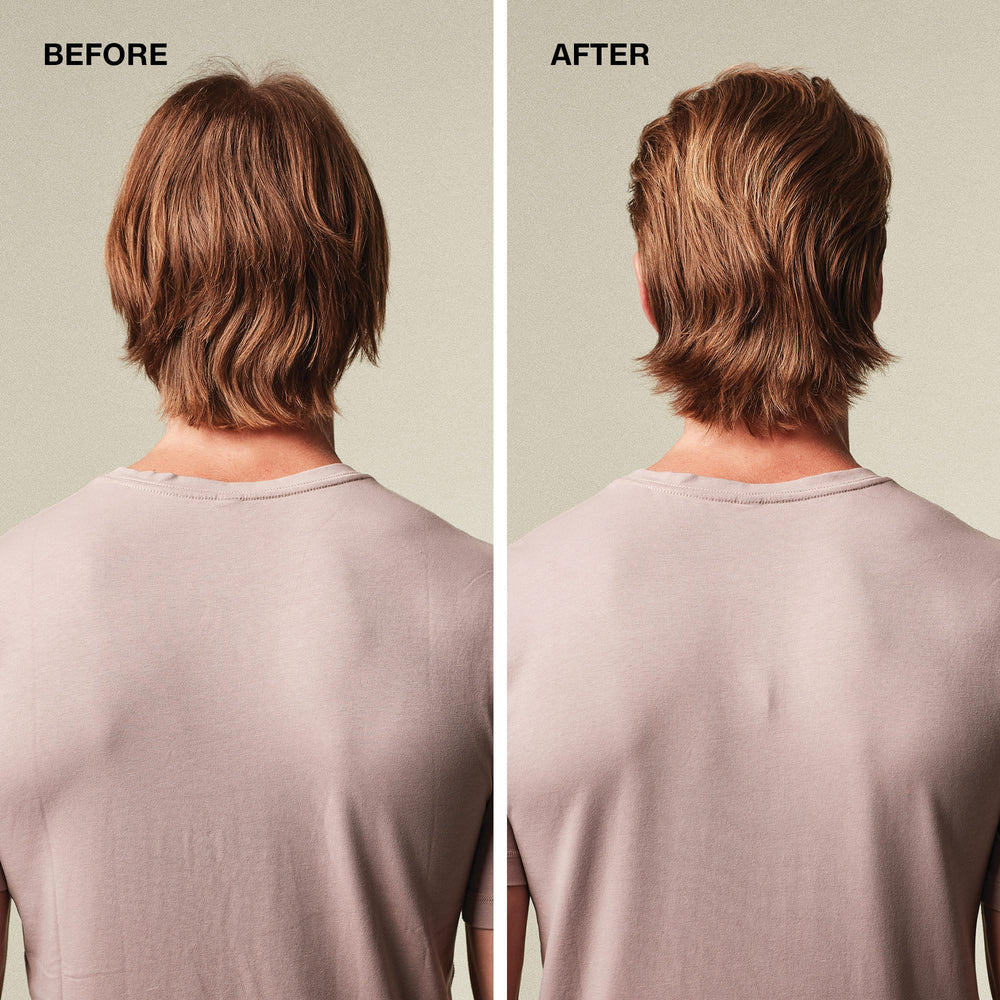 Model with neat MITCH hairstyle using semi-matte finish