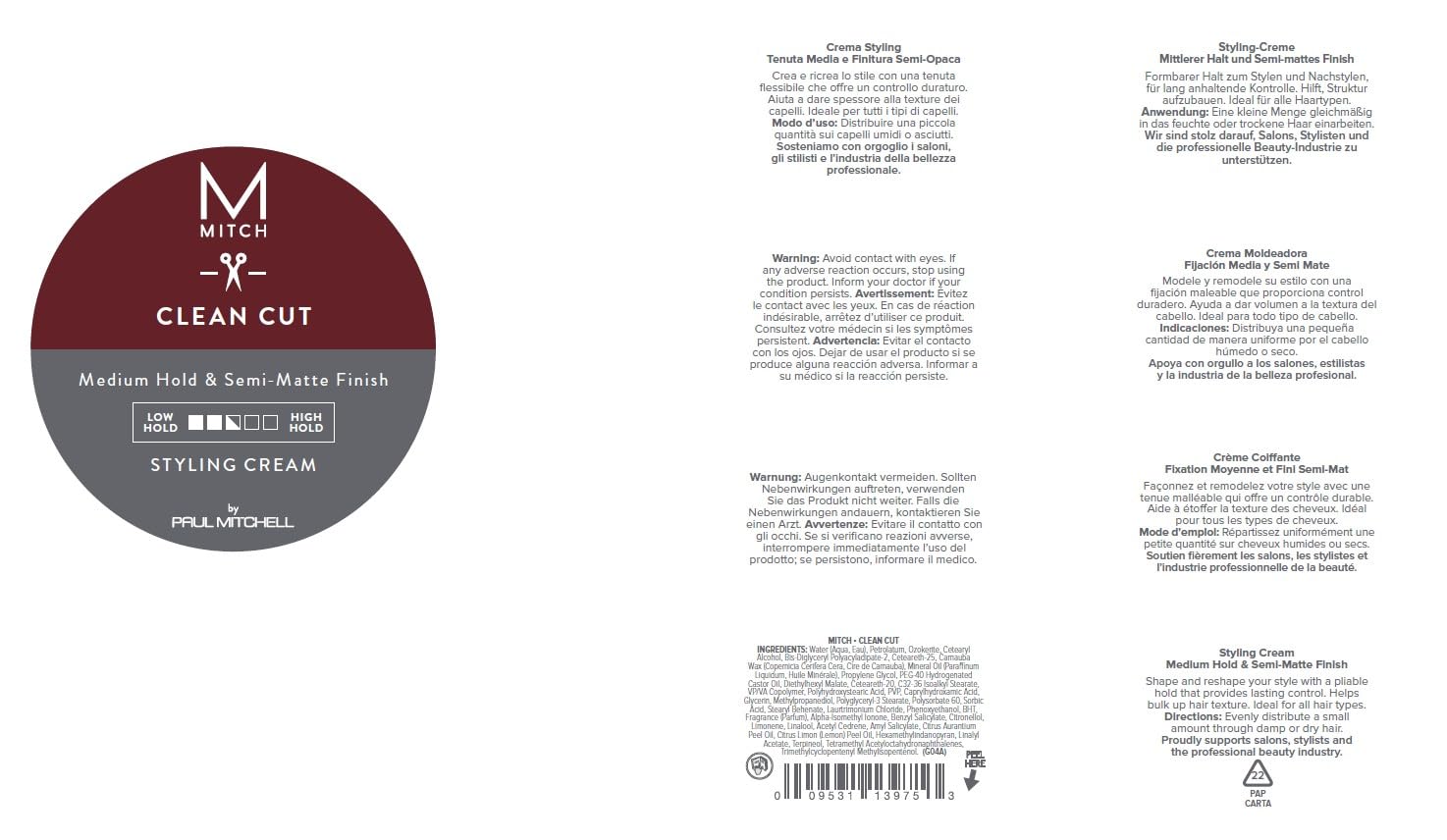 Packaging detail illustrating PCR materials used in MITCH packaging