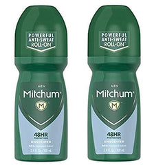 Close-up of Mitchum roll-on application showing smooth glide