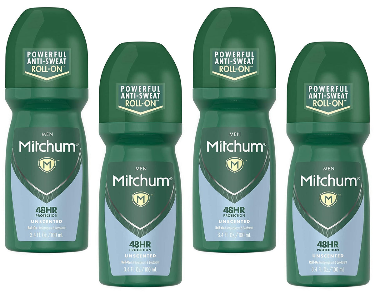 Mitchum Invisible Roll-On Unscented bottle for clear, all-day protection.