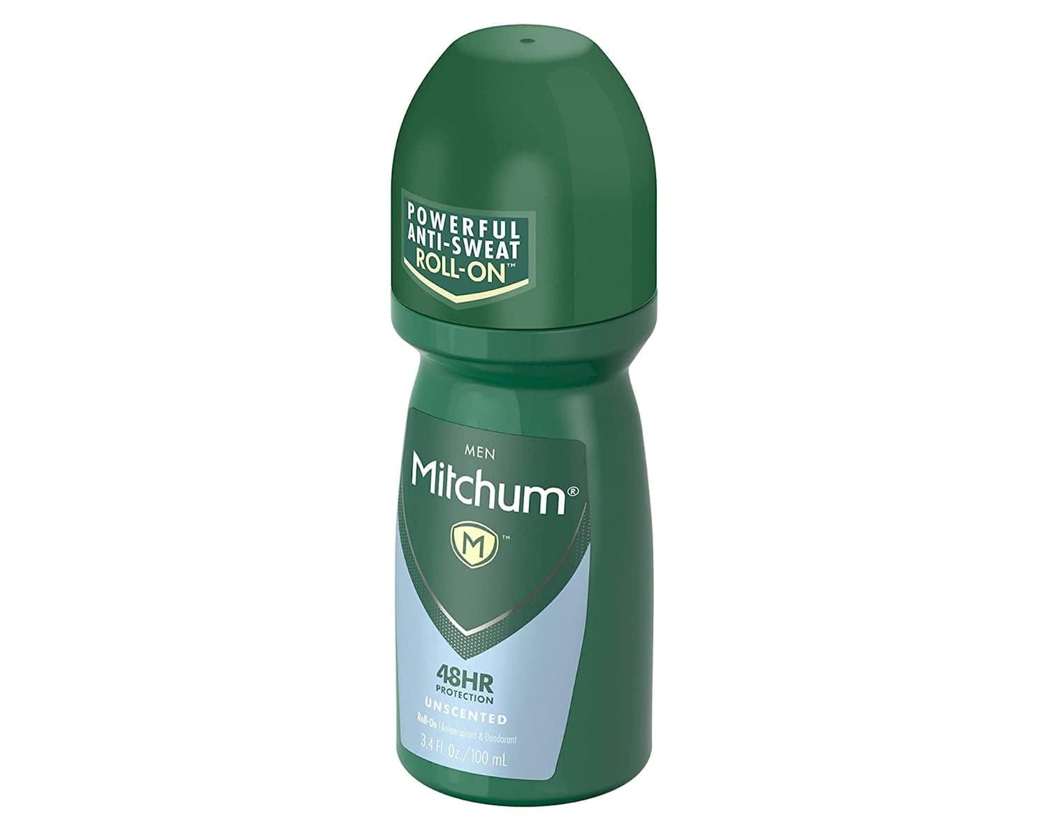 Close-up label of Mitchum unscented formula for sensitive skin