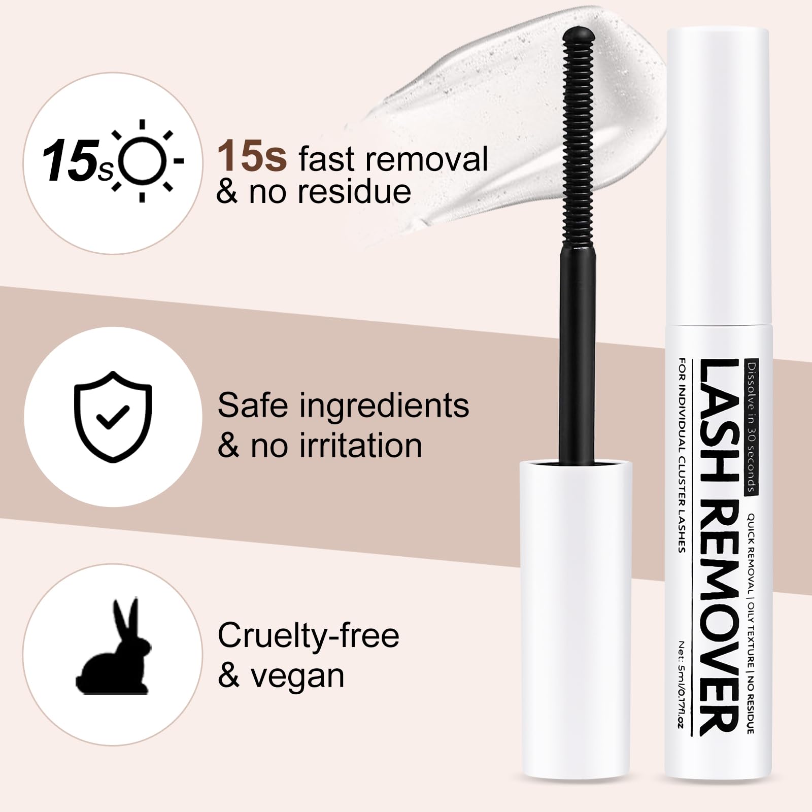 Miuffue remover suave para ojos sensibles con diseño seguro