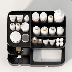 MIUOPUR Organizador de perfumes para hombre, superior con 8 compartimentos visibles.