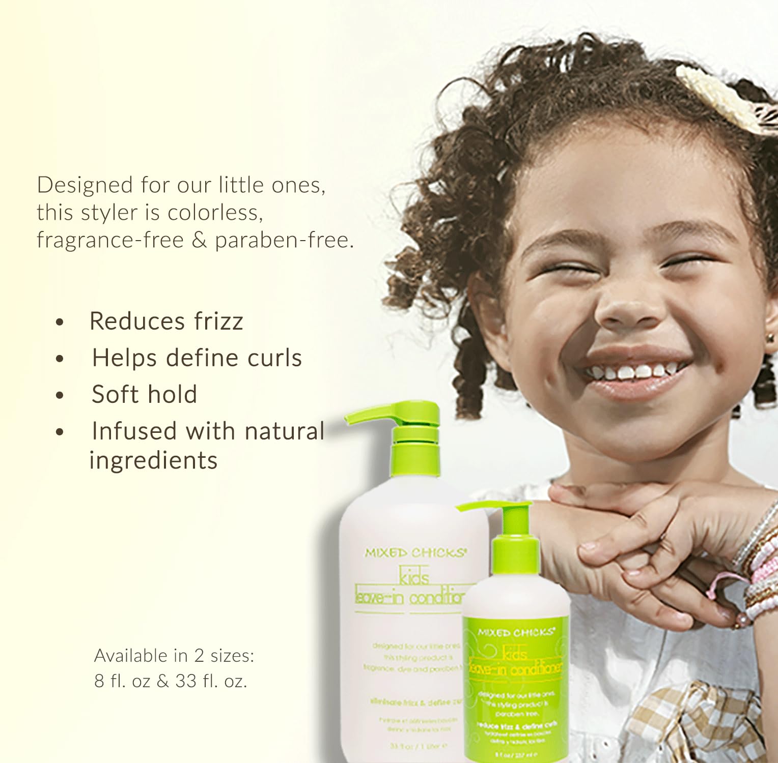 Aplicación suave en cabello infantil para rizos definidos con Mixed Chicks