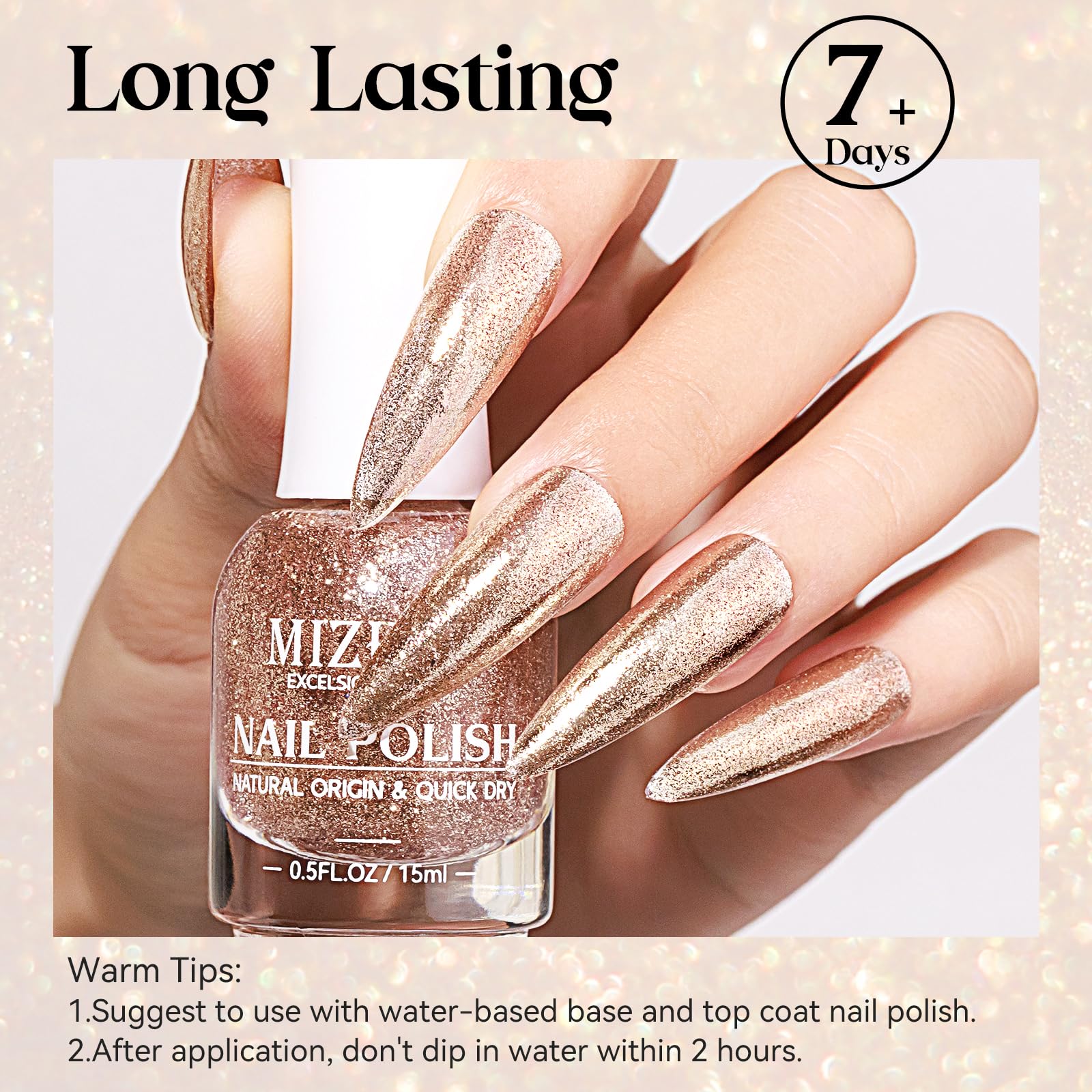 Esmalte MIZHSE secado rapido en minutos para retoques express.