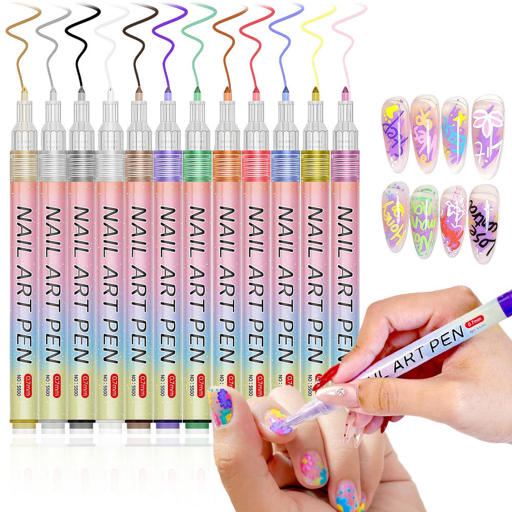 Bolígrafos de arte para uñas MKNZOME con punta 0.7 mm para diseños precisos.