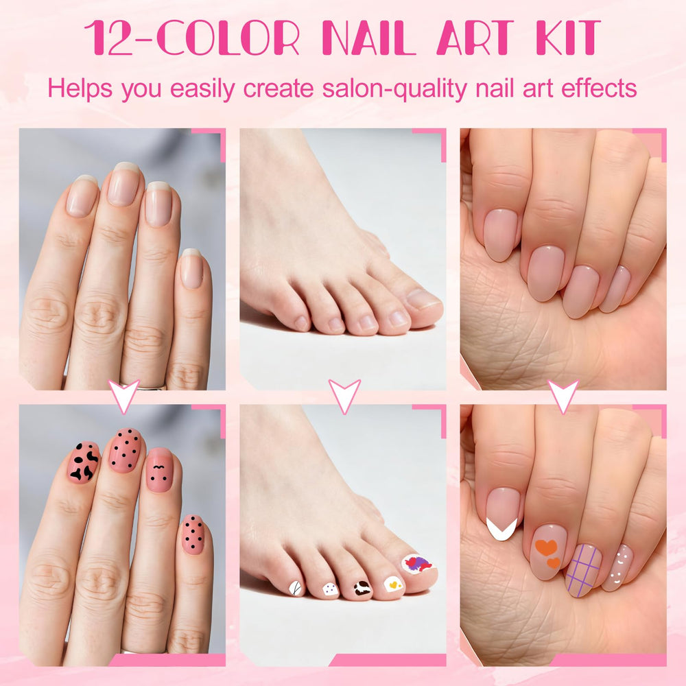 MKNZOME: delineados y puntos precisos para patrones detallados en uñas.