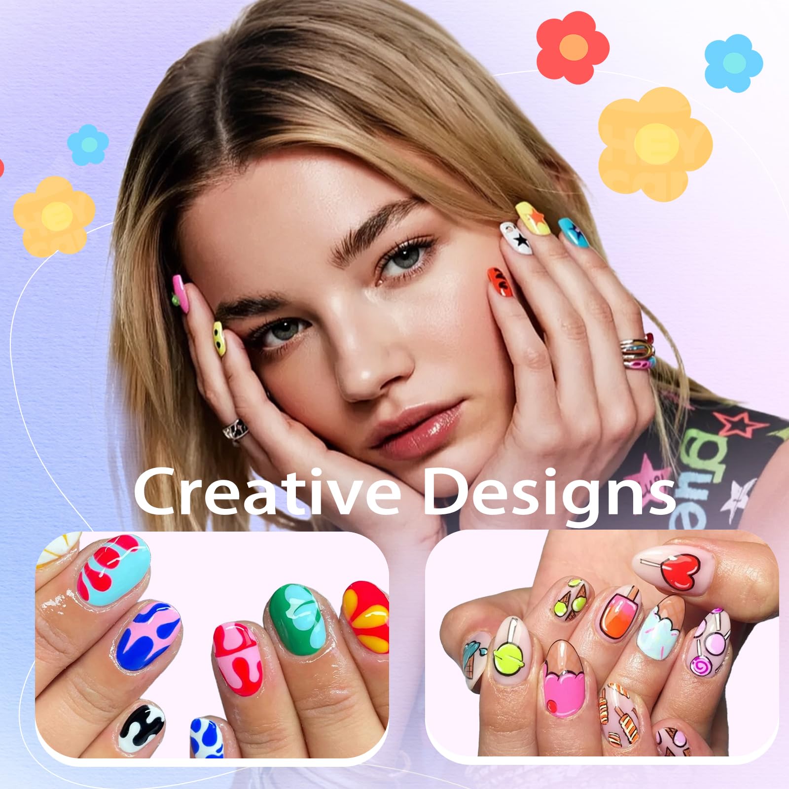 Kit de arte de uñas MKNZOME de 12 colores para proyectos de bricolaje.