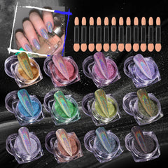 Polvo de uñas arcoíris holográfico de MKNZOME para decoraciones brillantes.