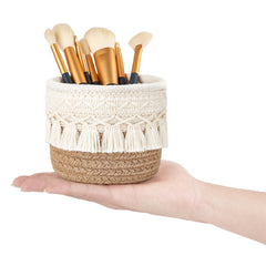 Mkono cesto decorativo macramé, perfecto para dormitorio u oficina