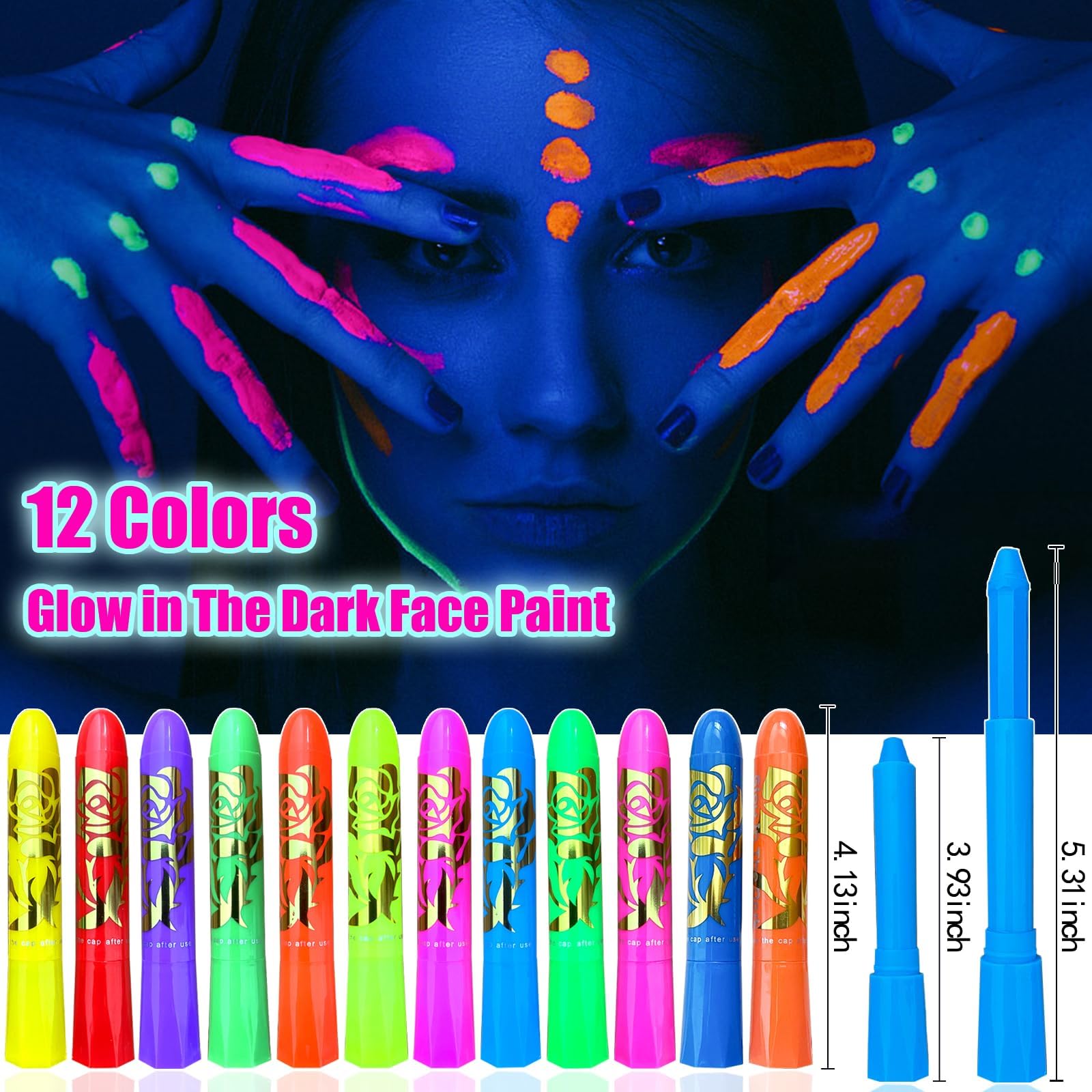MLDMANDALV crayones de pintura facial, facilidad de deslizamiento y color intenso