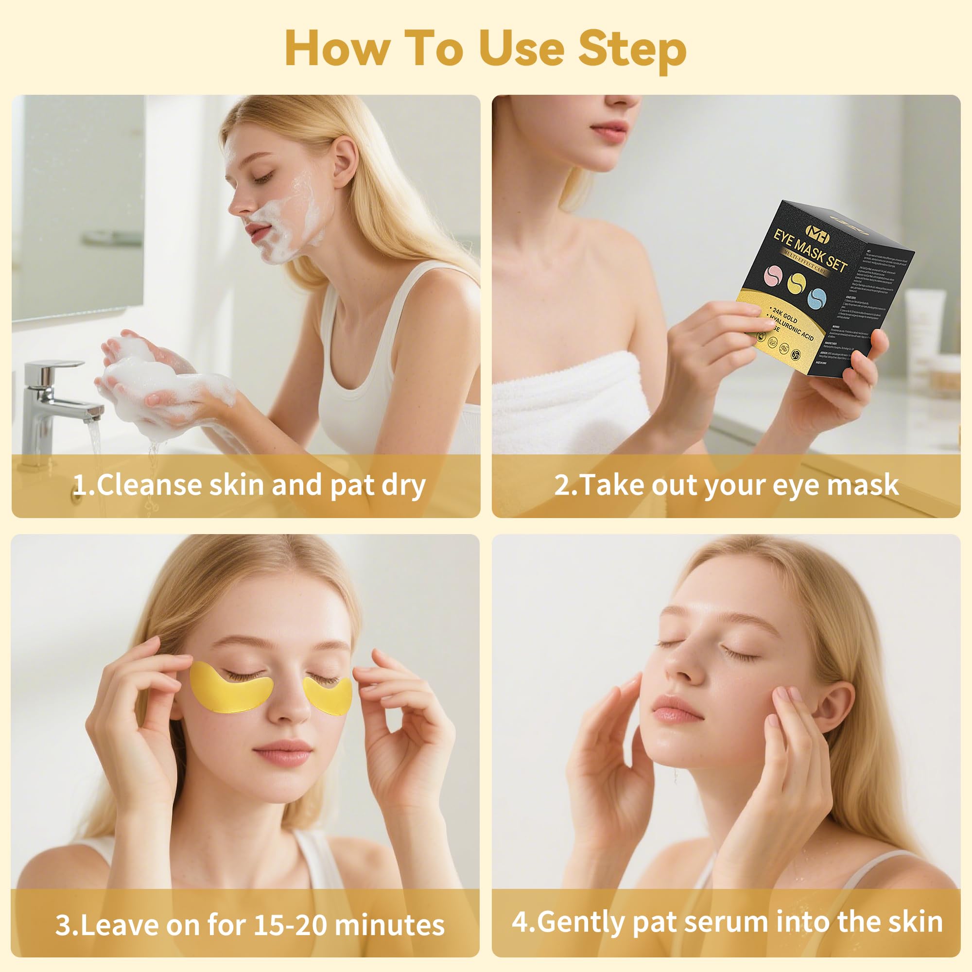 Aplicación cómoda de bienestar para ojos cansados con MLDWYH