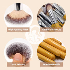 Puff de polvo no absorbente para fijar maquillaje de forma uniforme.