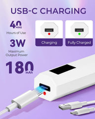 mlogiroa Carga USB-C, batería de 180 mAh lista para viajar.