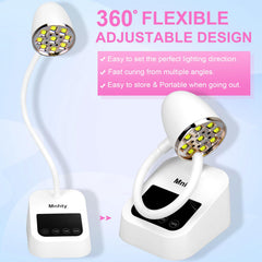 Mnhty lámpara UV con cuello ganso ajustable 360 para iluminación precisa