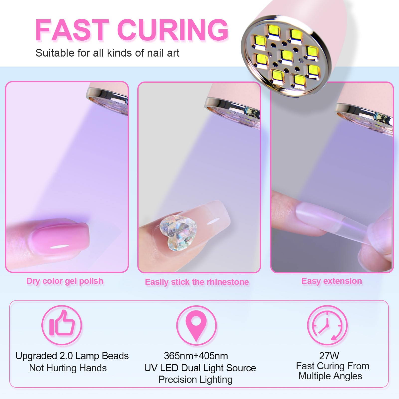Mnhty lámpara UV LED con sensor infrarrojo detecta manos para ahorro de energía.