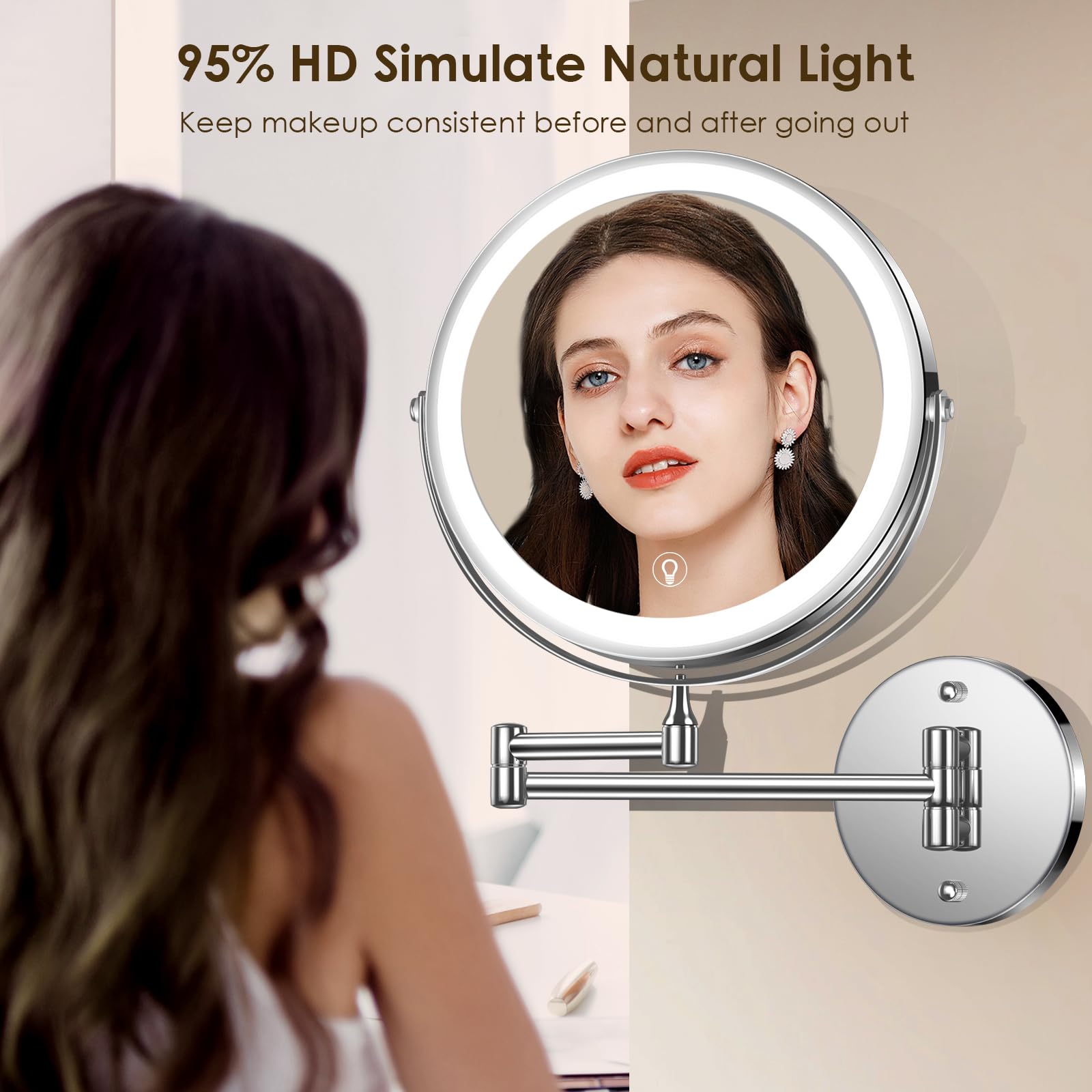 MNIENT installation miroir maquillage rapide en 5 minutes