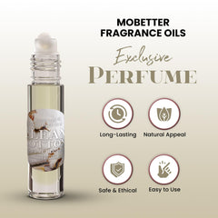 MOBETTER Aceite perfumado para cuerpo en aplicador rodante, práctico para viaje.