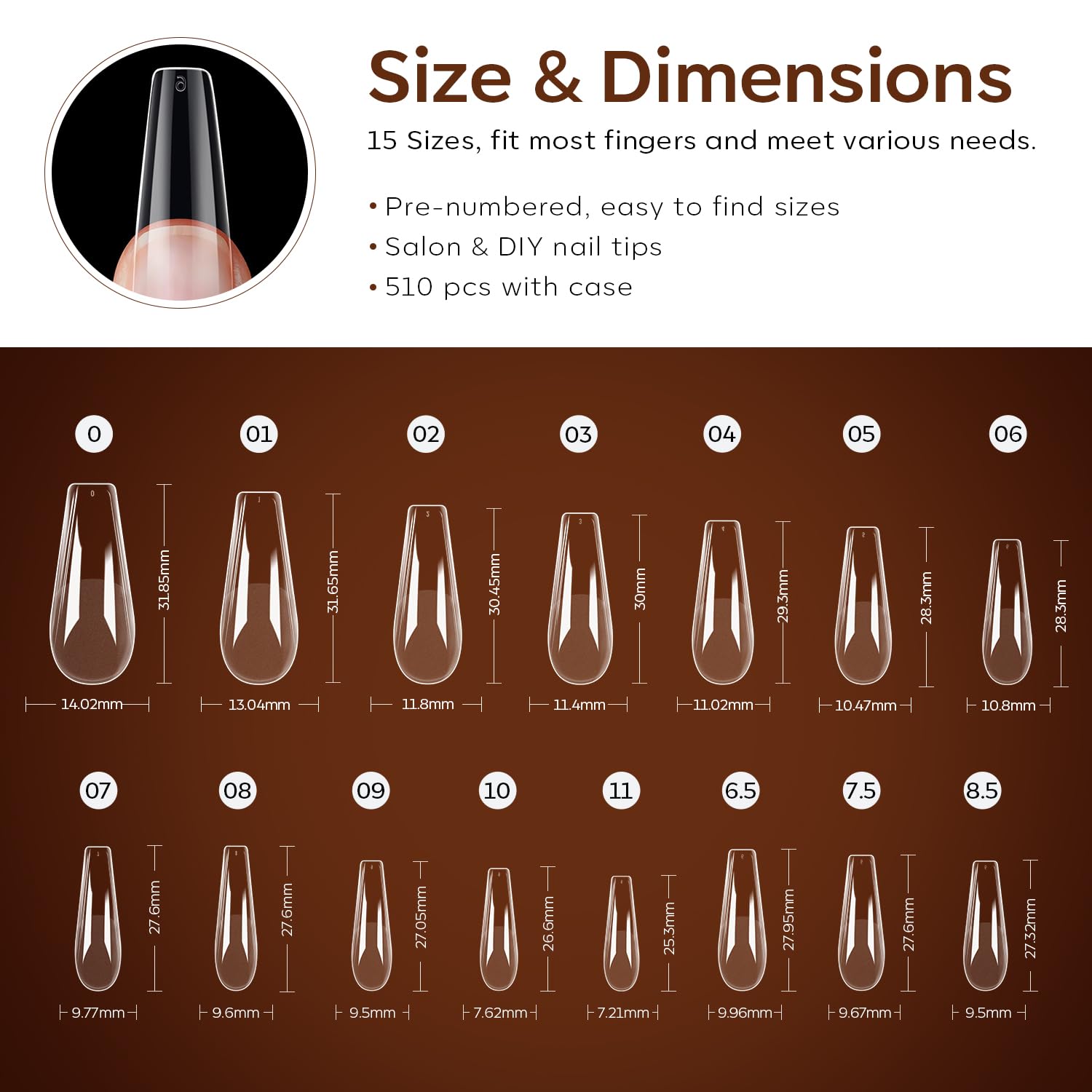 Modelones nail tips arranged for easy at home gel polish and nail art projects