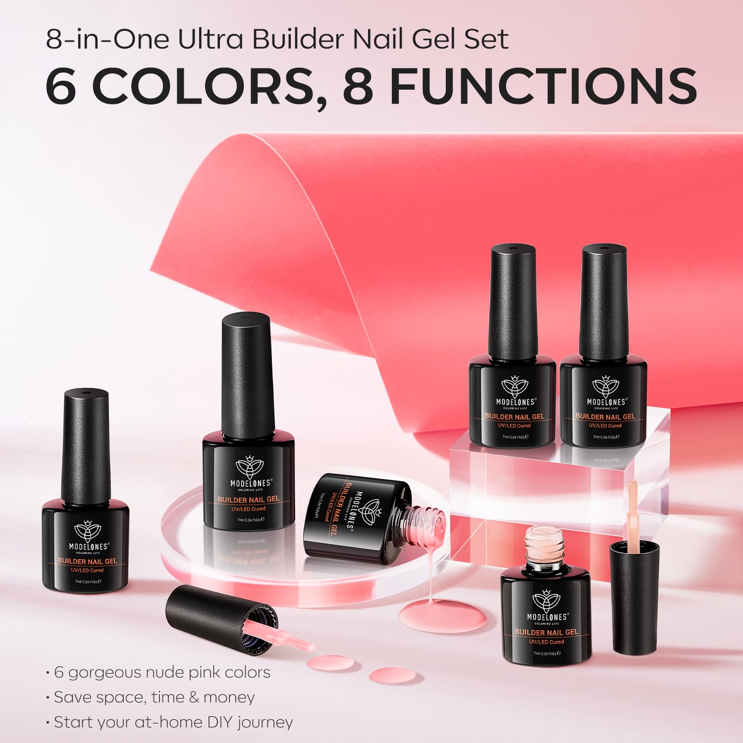 Modelones gel facilita adherencia a tips y gemas para diseños