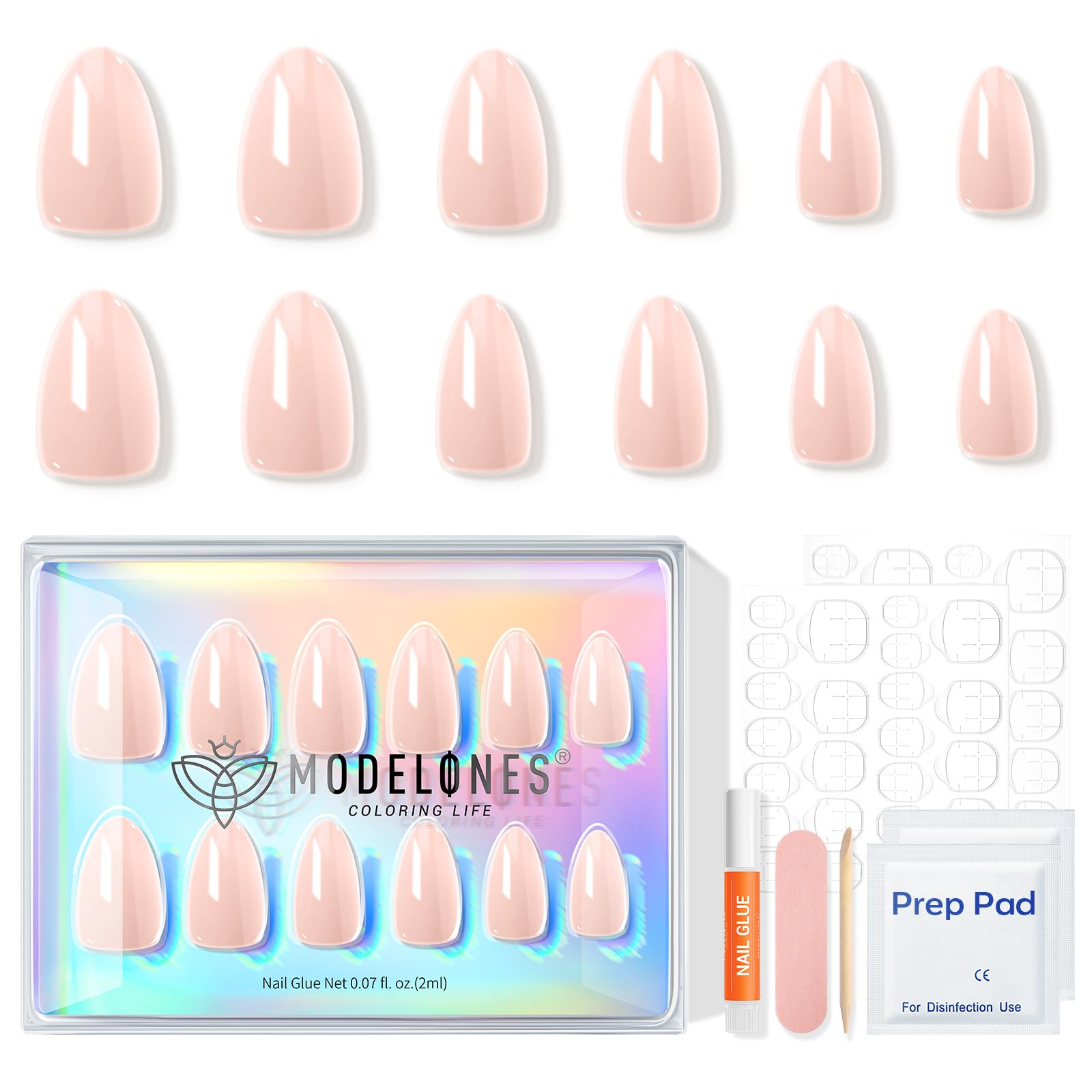 Modelones juego de uñas en 16 tallas listas para usar.